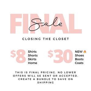 ✨CLOSET CLOSING✨ $8 Shirts, Shorts and Skirts
